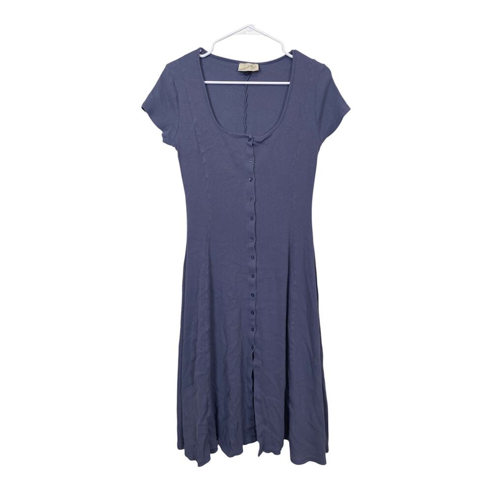 Universal Thread Blue-Gray Knit Button Front Midi Dress Size M